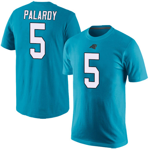Carolina Panthers Men Blue Michael Palardy Rush Pride Name and Number NFL Football #5 T Shirt